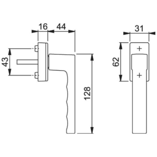 POIGNÉE DE FENÊTRE TOULON  SECUSTIK (Schéma) Poignée de fenêtre toulon  secustik