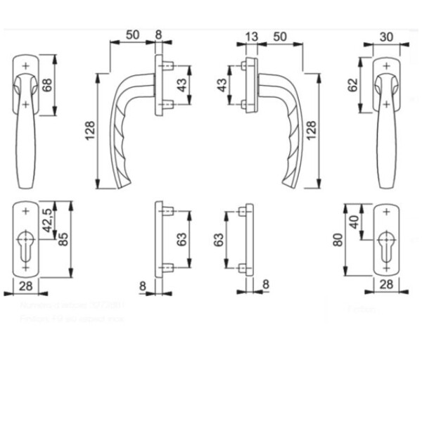 POIGNÉE DE PORTE-FENÊTRE  NEW-YORK À CLÉ SAILLIE  NORMALE (Présentation) Poignée de porte-fenêtre  new-york à clé saillie  normale