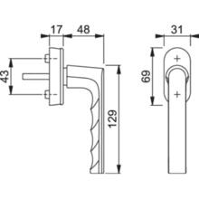 POIGNÉE DE FENÊTRE HAMBURG  SECUFORTE (vignette) Poignée de fenêtre hamburg  secuforte