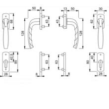 POIGNÉE DE PORTE-FENÊTRE  NEW-YORK À CLÉ SAILLIE  NORMALE (vignette) Poignée de porte-fenêtre  new-york à clé saillie  normale