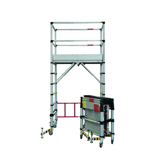 ECHAFAUDAGE TELESCOPIQUE 7 HAUTEURS DE TRAVAIL TELETOWER (Présentation) Echafaudage telescopique 7 hauteurs de travail teletower