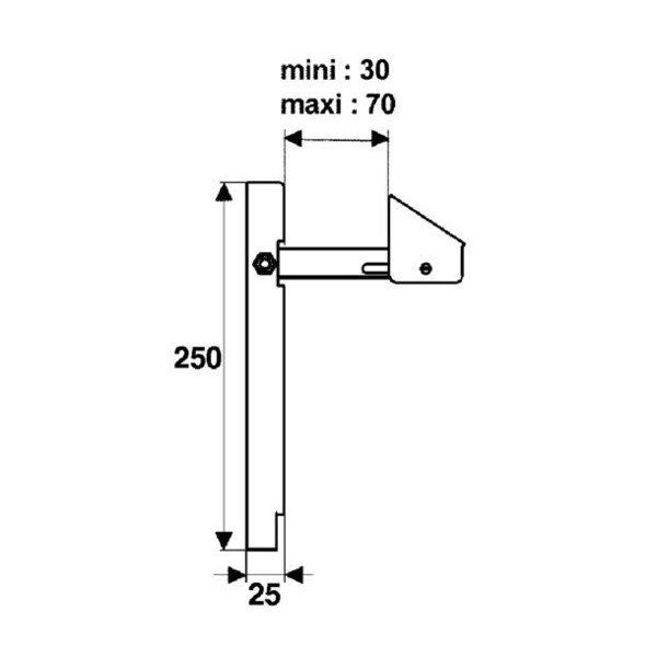 Arret de portail reglable a sceller 250mm