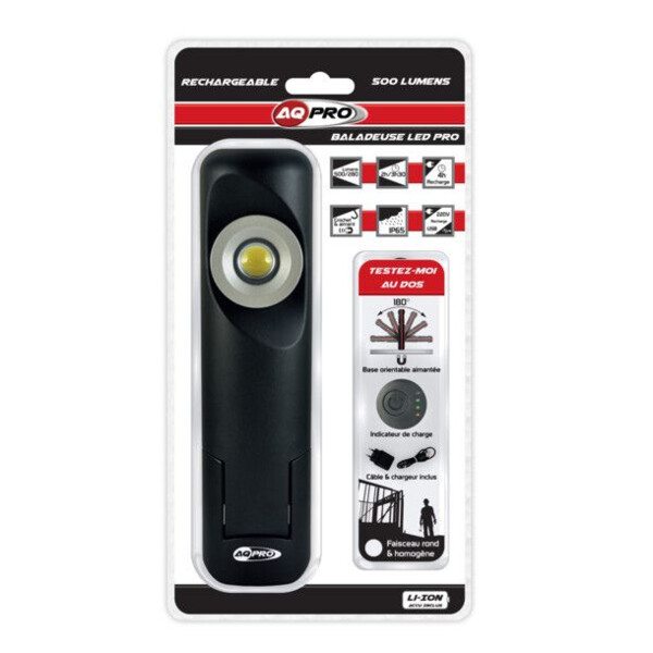 BALADEUSE RECHARGEABLE 500 LUMENS AQPRO (Présentation) Baladeuse rechargeable 500 lumens aqpro