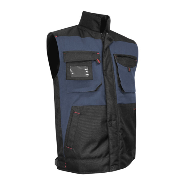 Bodywarmer Mèche Bleu/noir (Présentation) Bodywarmer mèche bleu/noir