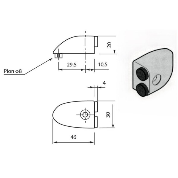 Butoir pour coulissant 6206