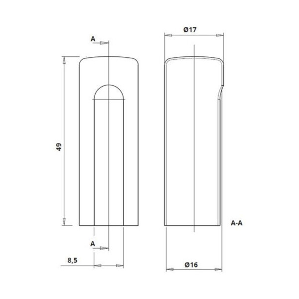 Cache fiche alu bout plat
