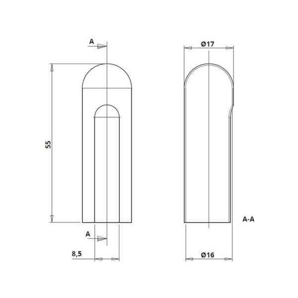 Cache fiche alu bout rond