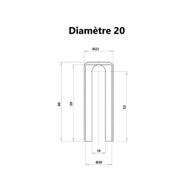 Cache fiche nylon bout plat