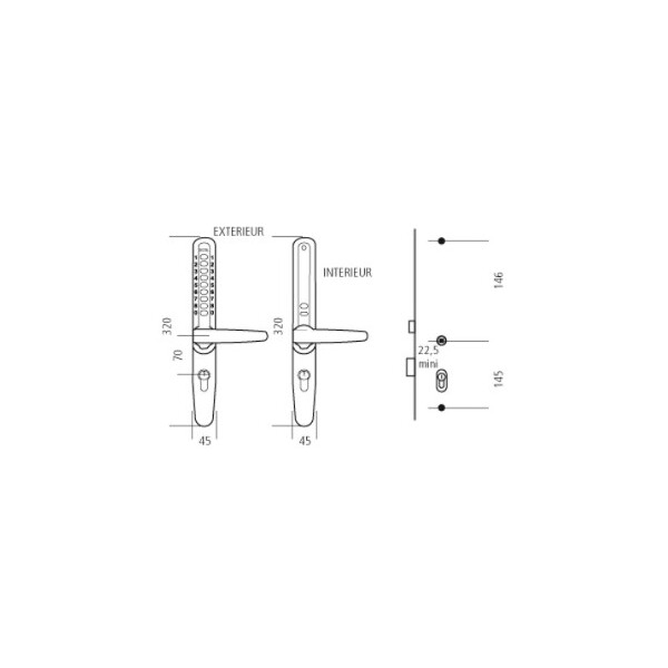 Clavier à code keylex profil