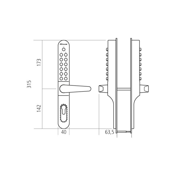 Clavier à code keylex profil