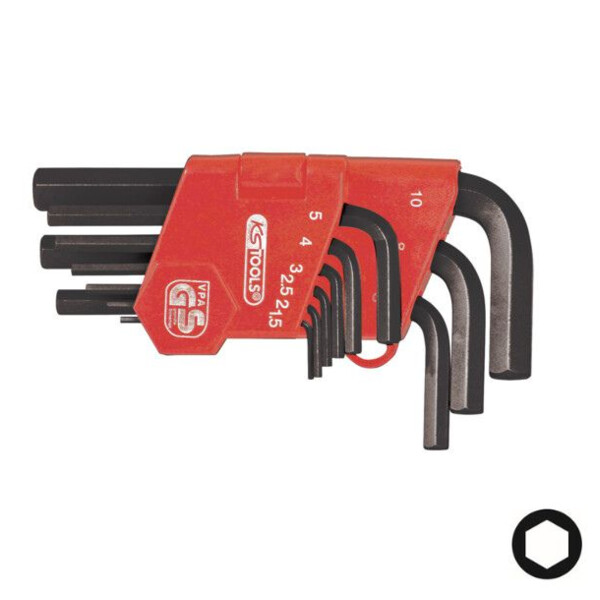 CLE MALE 6 PANS COURTE BRUNIE (JEU DE 9) (Présentation) Cle male 6 pans courte brunie (jeu de 9)