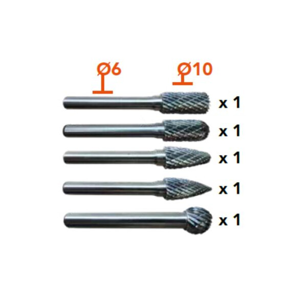 Coffret 5 fraises limes rotatives