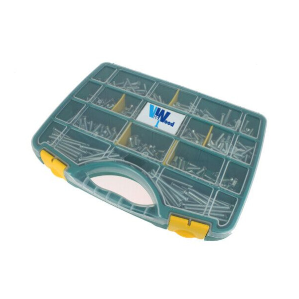 Coffret 690 vis a metaux tf pozidriv zingue blanc inox a2