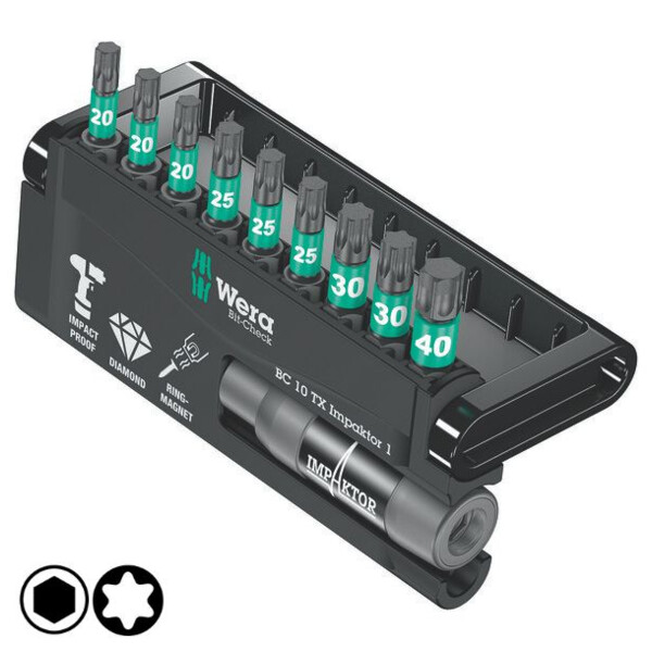 Coffret d'embouts bit-check 10 tx impaktor 1 (10 pieces)