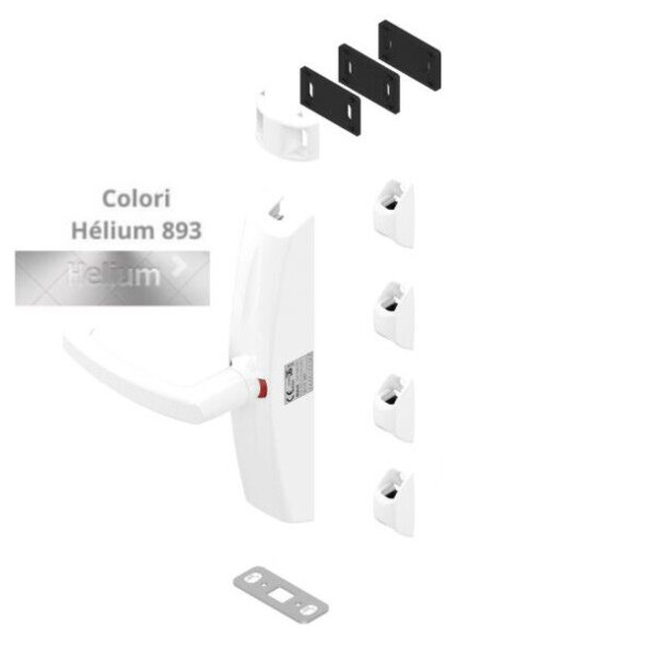 Crémone pompier en applique à poignée tournante dualis