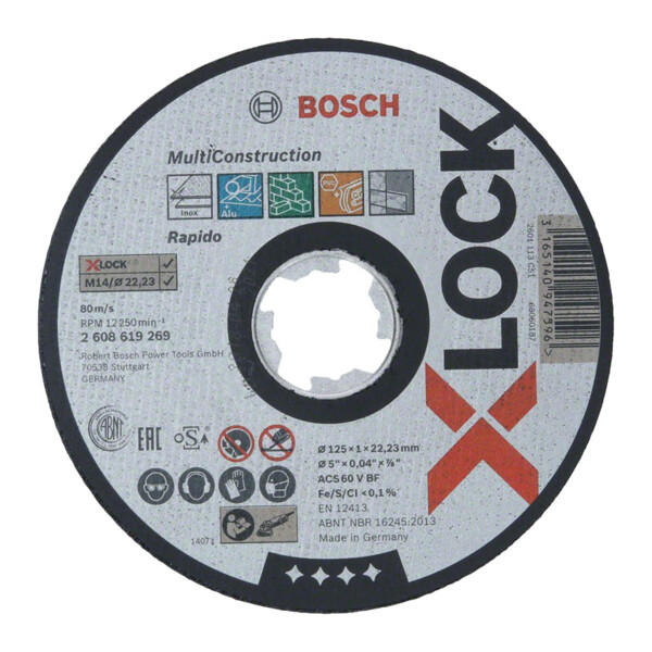 Disque multimatériaux x-lock 125mm