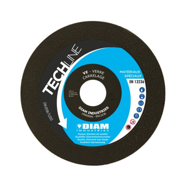 Disque verre - carrelage ø125/22.23