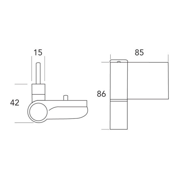 Paumelle pvc kt-sv vis standard