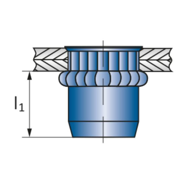 Ecrou à sertir tf crantée