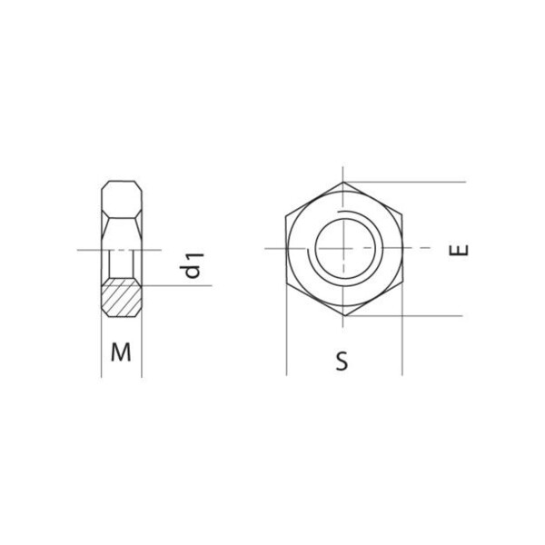 Ecrou bas zingué blanc 