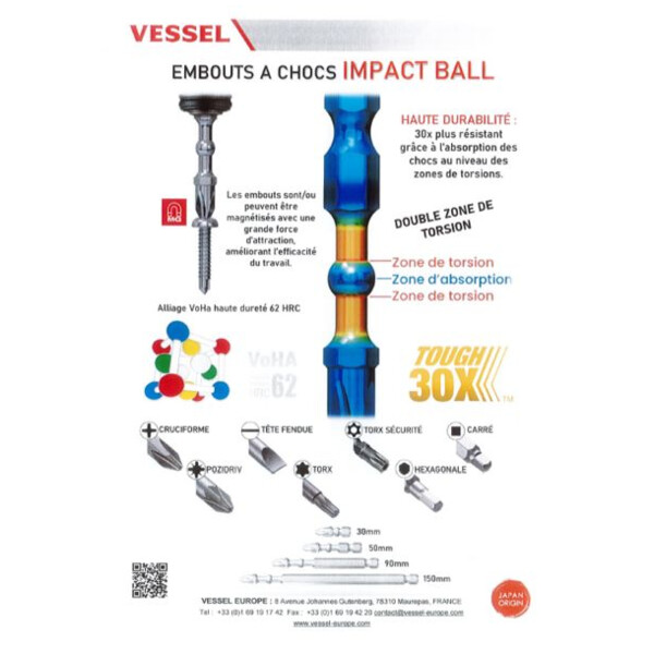Embout vissage torsion impact ball pz