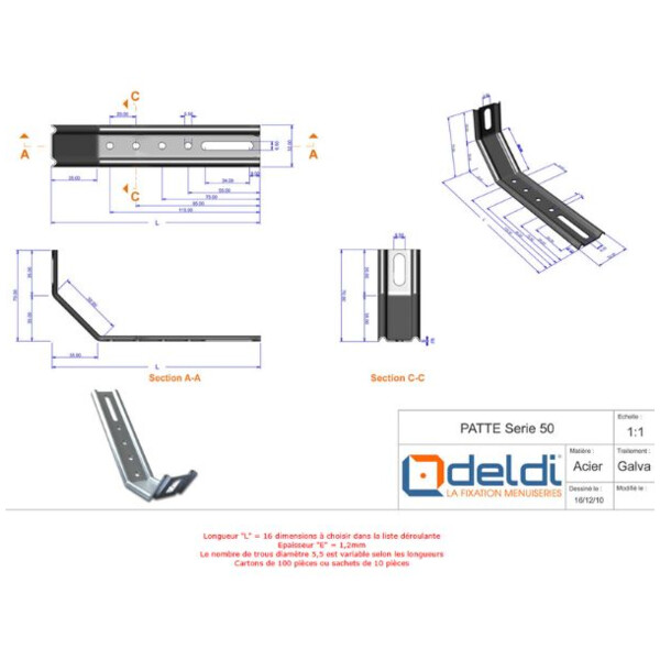 Equerre pan coupé pose menuiserie