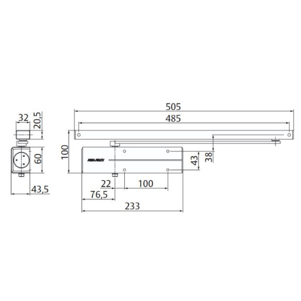Ferme porte dc135