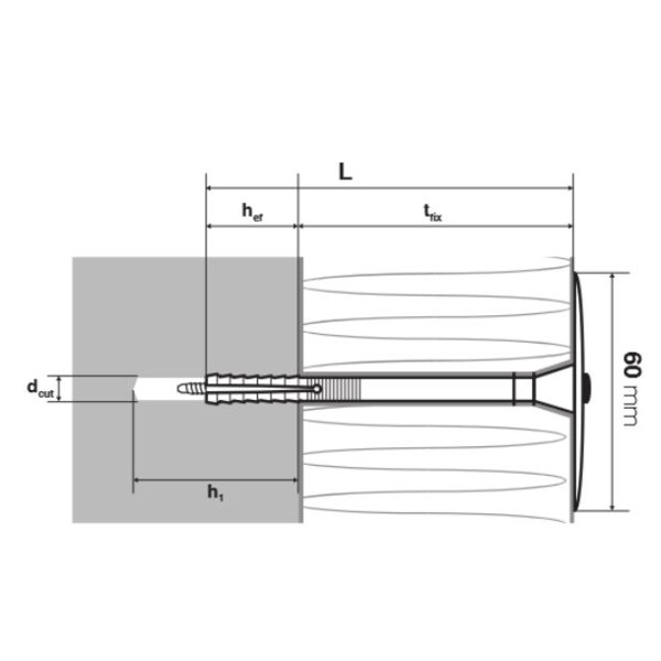 Fixation isolant clou a frapper