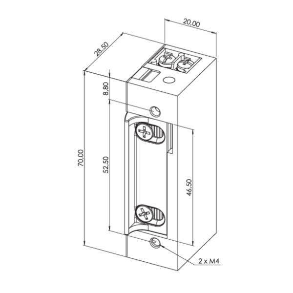 Gâche électrique à émission et rupture de courant