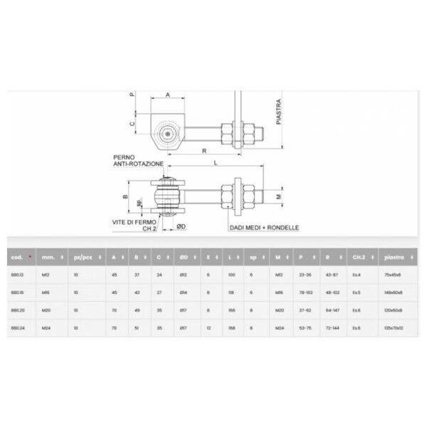Gond à souder réglable