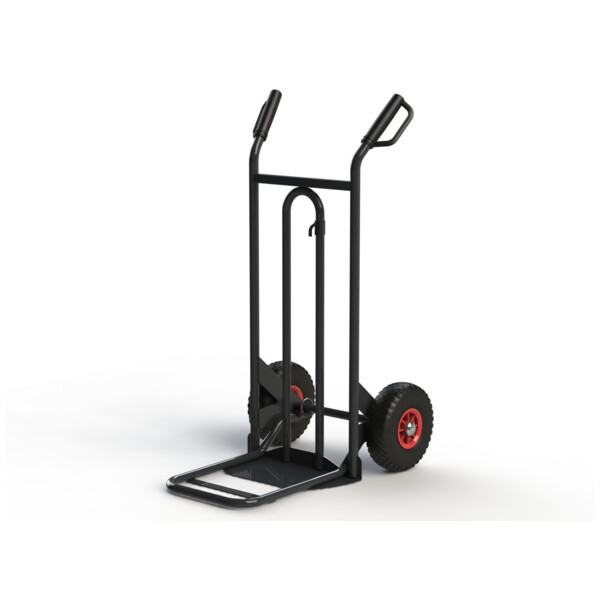 DIABLE ACIER A BAVETTE MIXTE 250 KG - ROUES PNEUMATIQUES (Présentation) Diable acier a bavette mixte 250 kg - roues pneumatiques