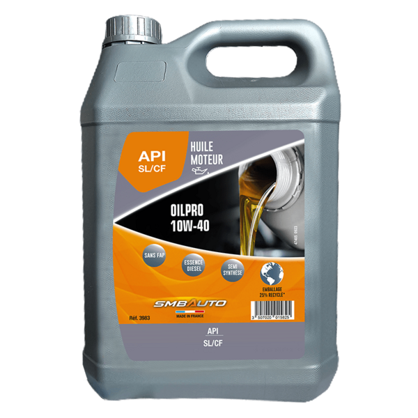 LUBRIFIANT OILPRO API SL/CF 10W40 5L (Présentation) Lubrifiant oilpro api sl/cf 10w40 5l