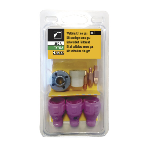 KIT DE SOUDAGE SANS GAZ POUR TORCHE 250A TYPE A (Présentation) Kit de soudage sans gaz pour torche 250a type a