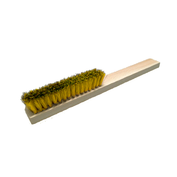 BROSSE JOAILLERIE MANCHE BOIS LG.220 MM 4 RANGS LAITON ONDULÉ 0,15 MM (Présentation) Brosse joaillerie manche bois lg.220 mm 4 rangs laiton ondulé 0,15 mm