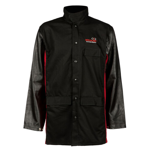 Veste coton manche cuir pleine fleur