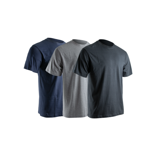 TEE SHIRT BASIC LYON GRIS, BLEU CHINE, NOIR (LOT DE 3) (Présentation) Tee shirt basic lyon gris, bleu chine, noir (lot de 3)