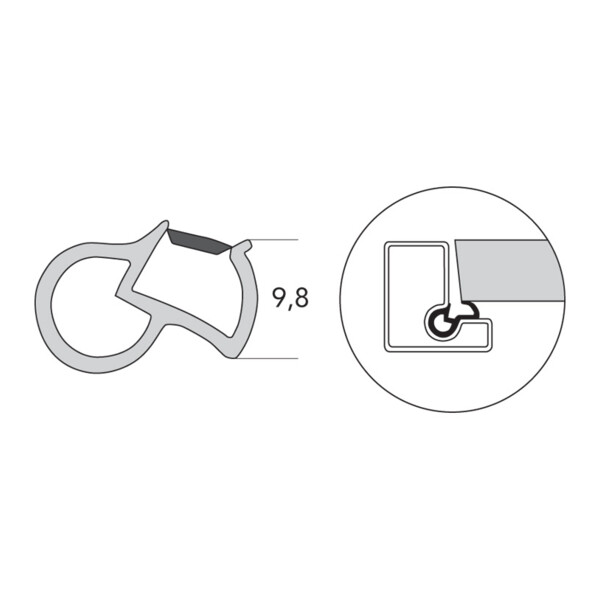 Joint moyen pour huisseries métalliques