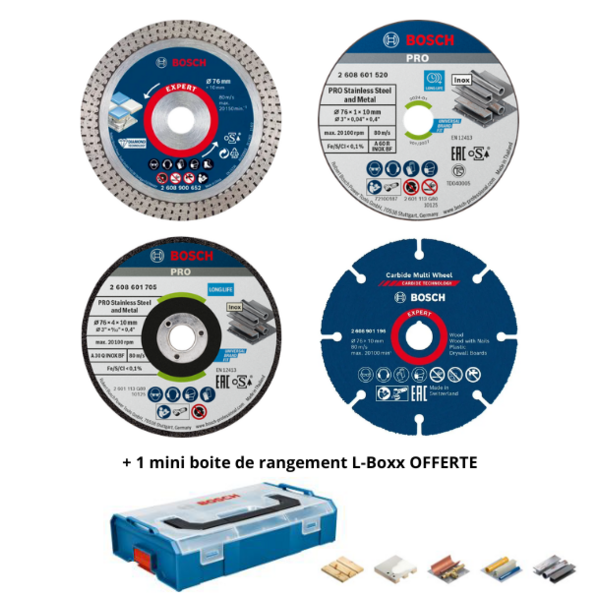 Kit 9 disques 76 mm + mini l-boxx