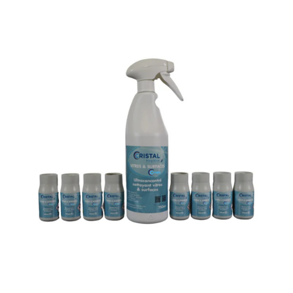 Kit nettoyant vitres et sufarces concentré + recharges