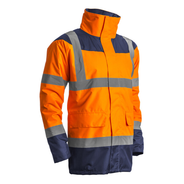 PARKA KETA MATELASSEE POLYSTER HI-VIZ ORANGE/MARINE (Présentation) Parka keta matelassee polyster hi-viz orange/marine
