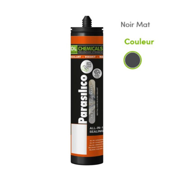 Mastic silicone prestige mat noir cart300ml