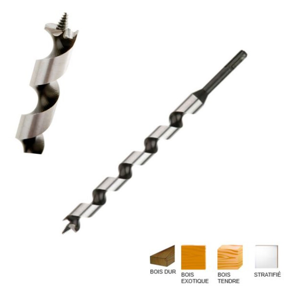 Mèche bois spirale unique