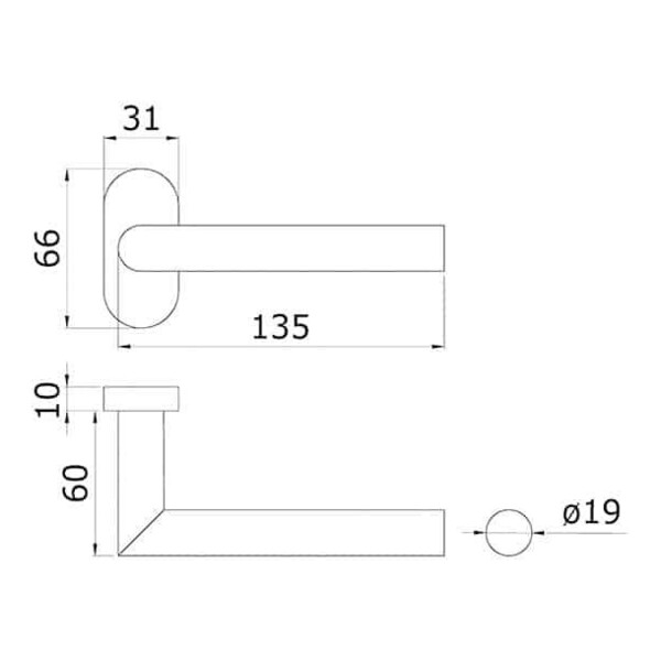 Paire de béquilles charleston inox sur rosace ovale