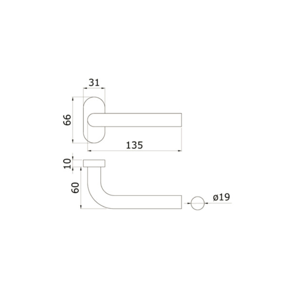 Paire de béquilles lambada inox sur rosace ovale