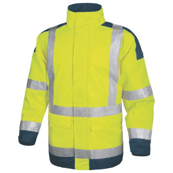 Parka haute visibilite easyview jaune fluo/bleu marine