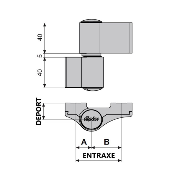 Paumelle 2 lames loira +