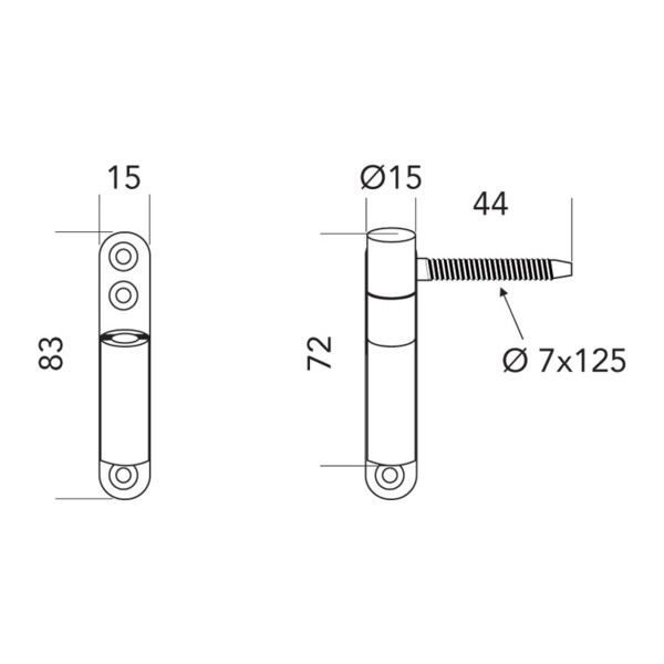 Paumelle Hélicoïdale K 3150/7 (Schéma) Paumelle hélicoïdale k 3150/7