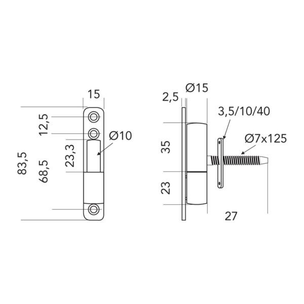 Paumelle K 3176 (Schéma) Paumelle k 3176