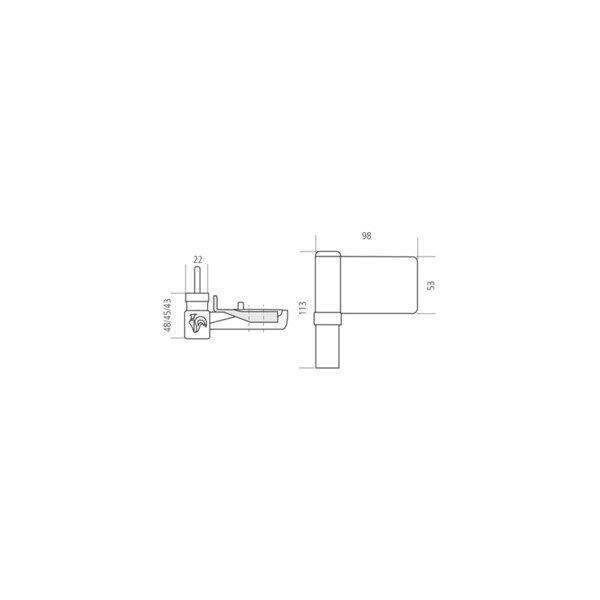 Paumelle kt-n 6r vis standard