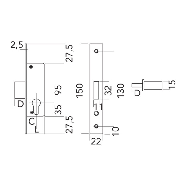 Pêne dormant n° 14